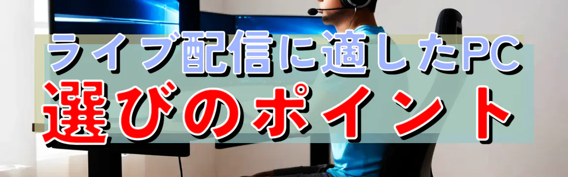 ライブ配信に適したPC選びのポイント