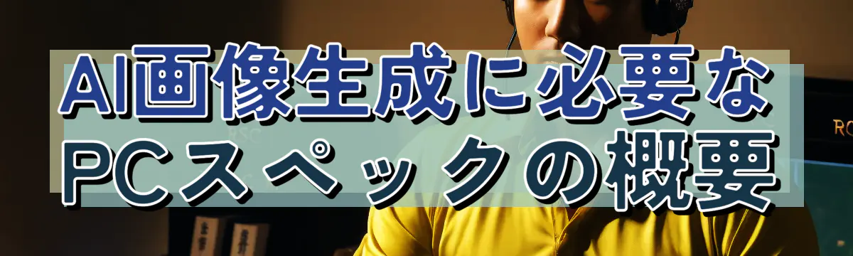 AI画像生成に必要なPCスペックの概要