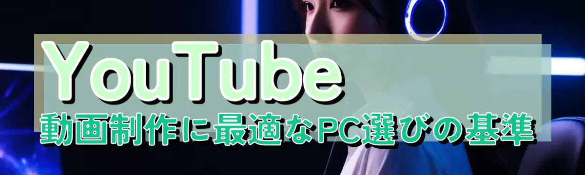 YouTube動画制作に最適なPC選びの基準