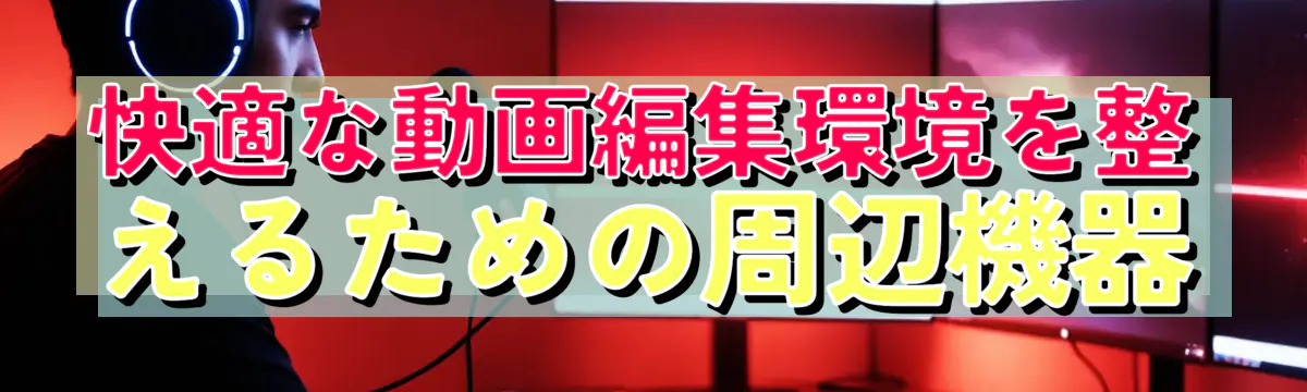 快適な動画編集環境を整えるための周辺機器
