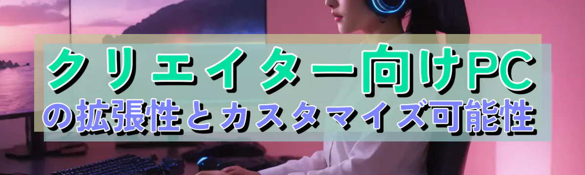 クリエイター向けPCの拡張性とカスタマイズ可能性