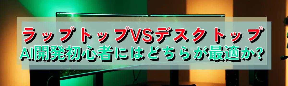 ラップトップVSデスクトップ AI開発初心者にはどちらが最適か?