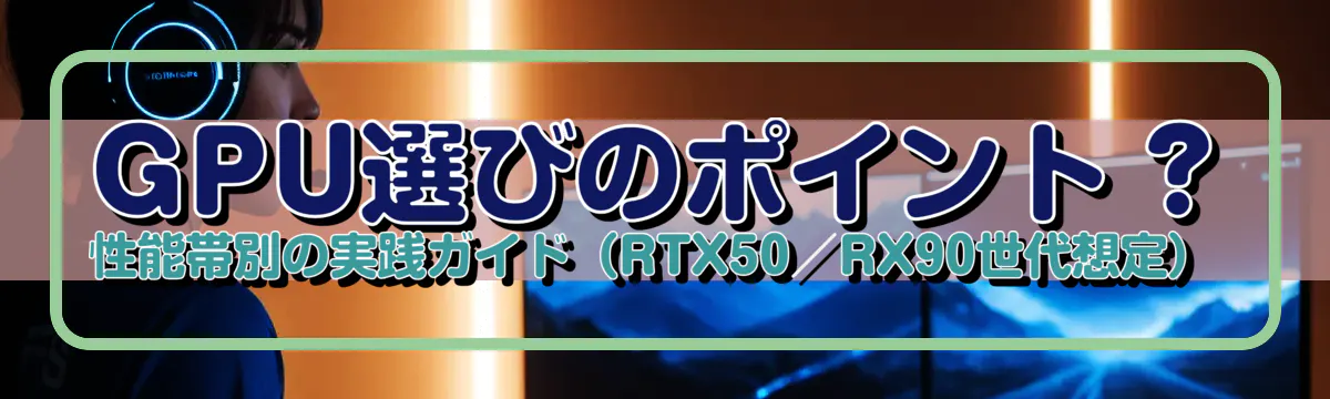 GPU選びのポイント ? 性能帯別の実践ガイド（RTX50／RX90世代想定）