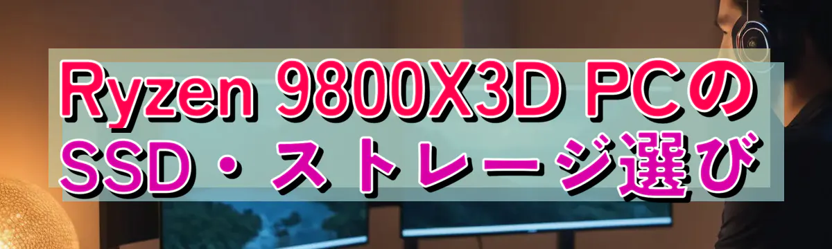 Ryzen&nbsp;9800X3D PCのSSD・ストレージ選び