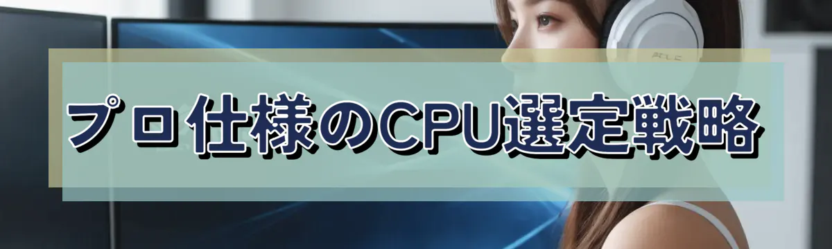 プロ仕様のCPU選定戦略