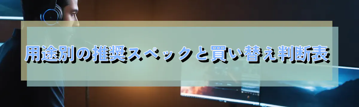 用途別の推奨スペックと買い替え判断表