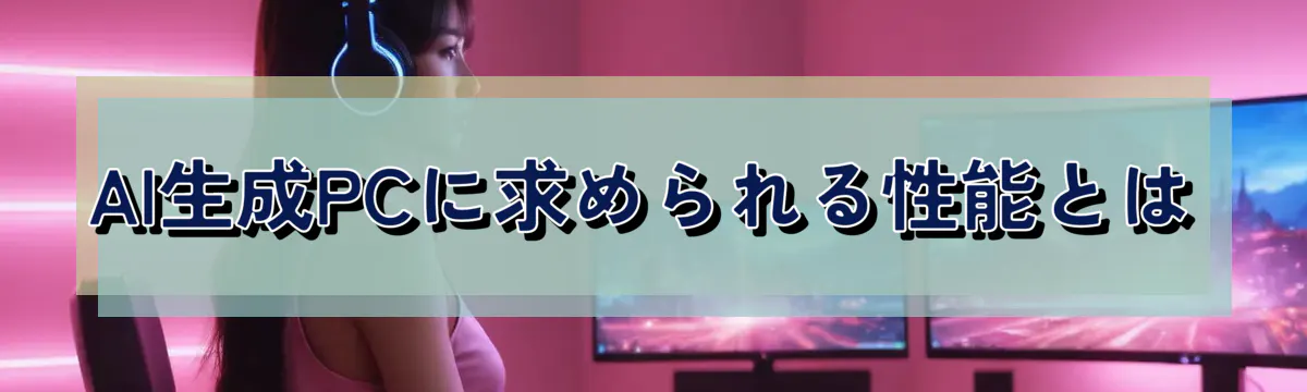 AI生成PCに求められる性能とは