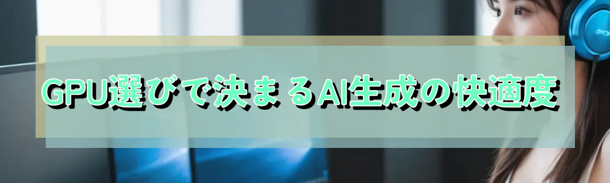 GPU選びで決まるAI生成の快適度