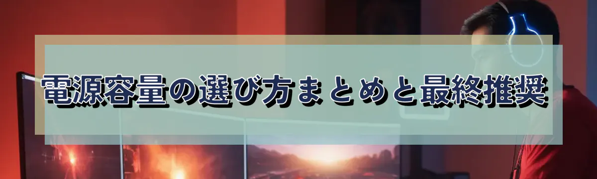 電源容量の選び方まとめと最終推奨