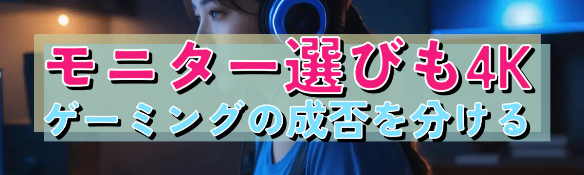 モニター選びも4Kゲーミングの成否を分ける