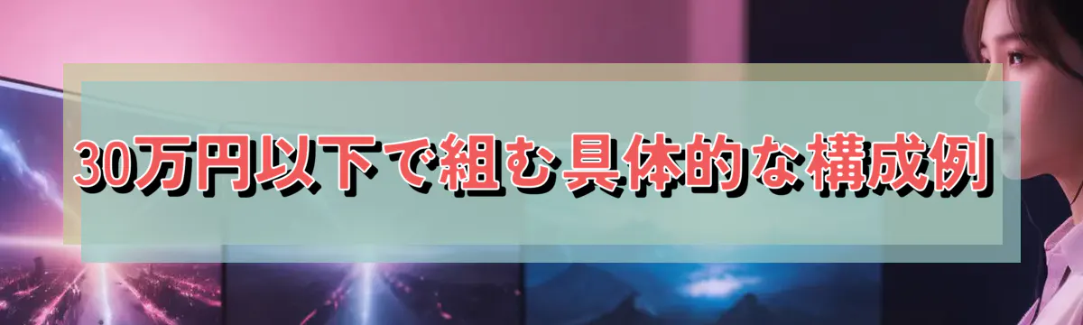 30万円以下で組む具体的な構成例