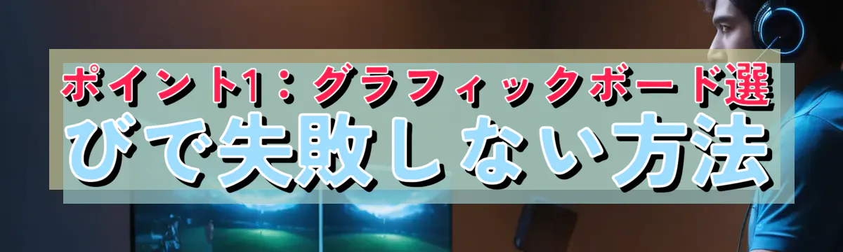 ポイント1：グラフィックボード選びで失敗しない方法