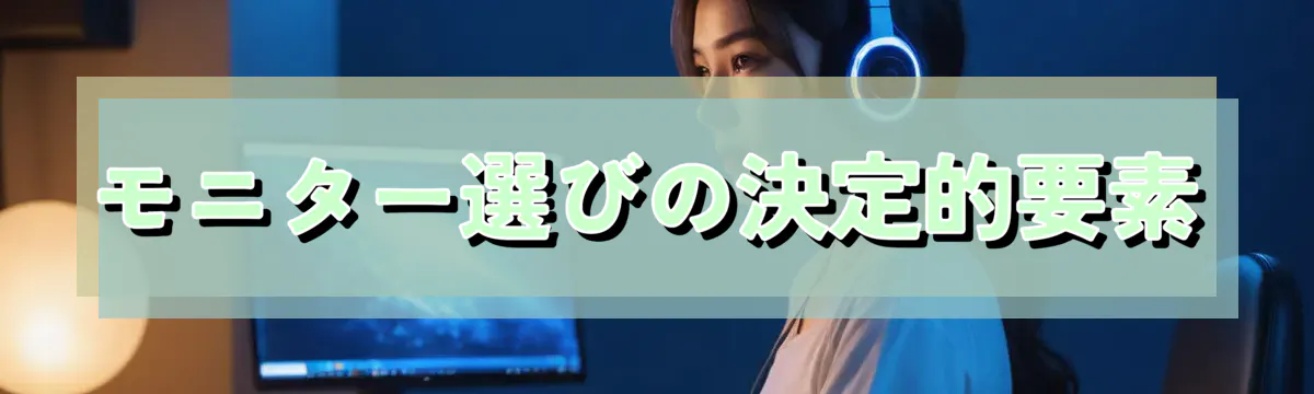 モニター選びの決定的要素