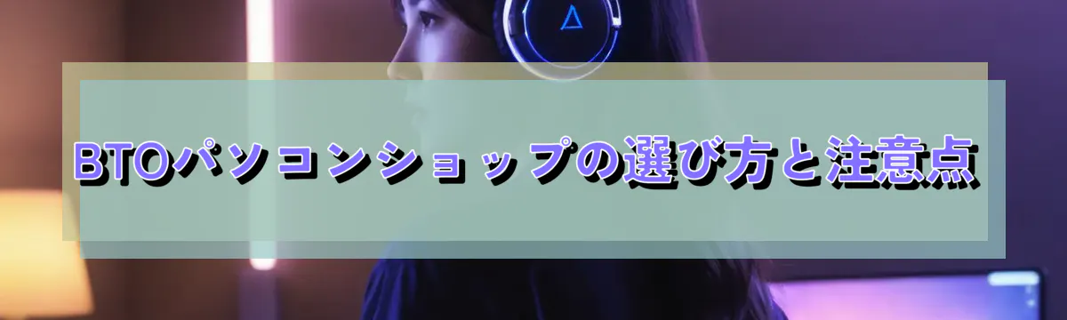 BTOパソコンショップの選び方と注意点