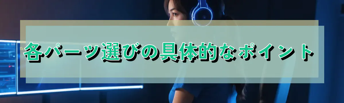 各パーツ選びの具体的なポイント