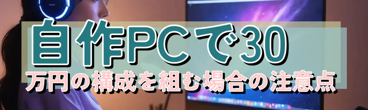 自作PCで30万円の構成を組む場合の注意点