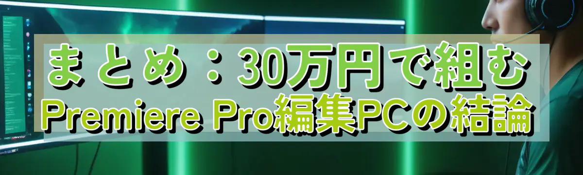 まとめ:30万円で組むPremiere Pro編集PCの結論