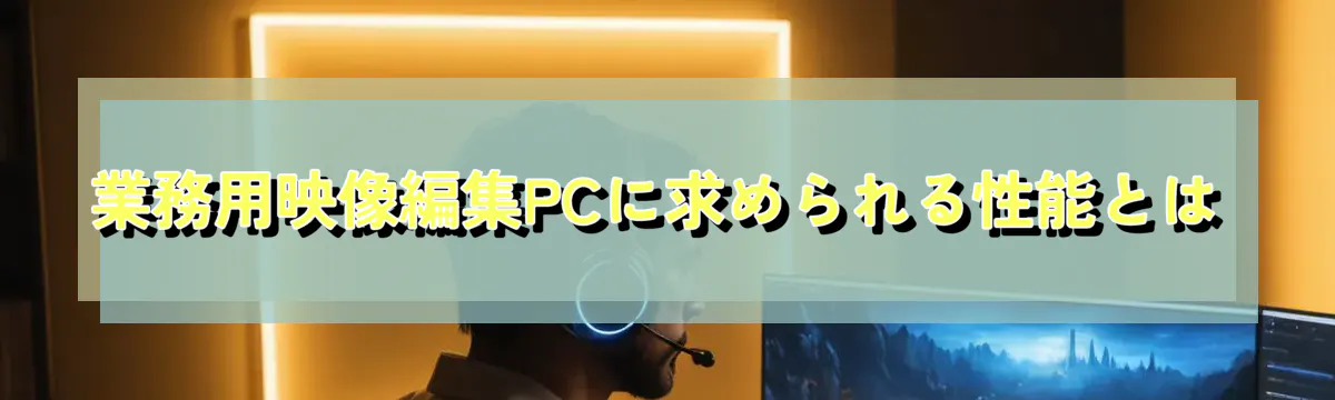 業務用映像編集PCに求められる性能とは