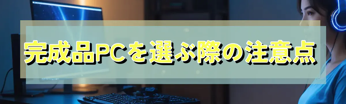 完成品PCを選ぶ際の注意点