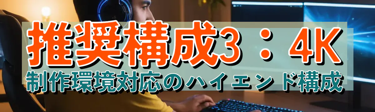 推奨構成3：4K制作環境対応のハイエンド構成