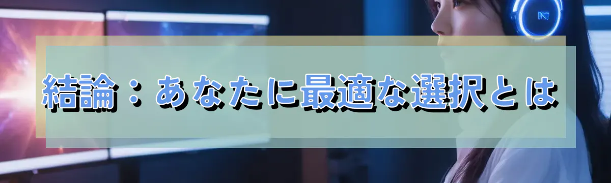 結論：あなたに最適な選択とは