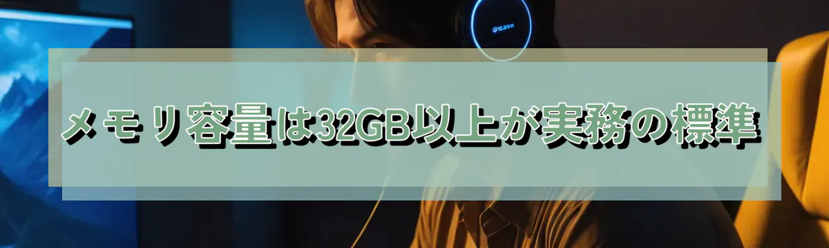 メモリ容量は32GB以上が実務の標準