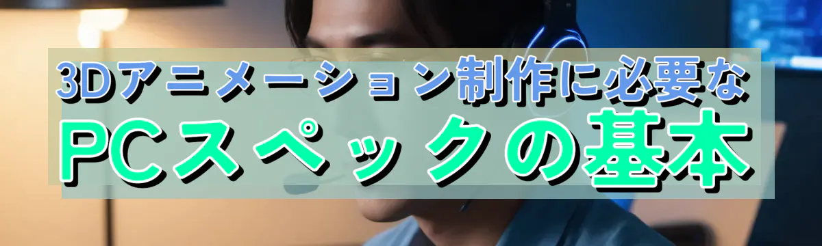 3Dアニメーション制作に必要なPCスペックの基本