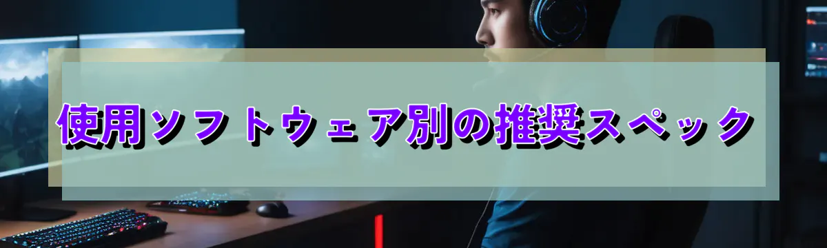 使用ソフトウェア別の推奨スペック