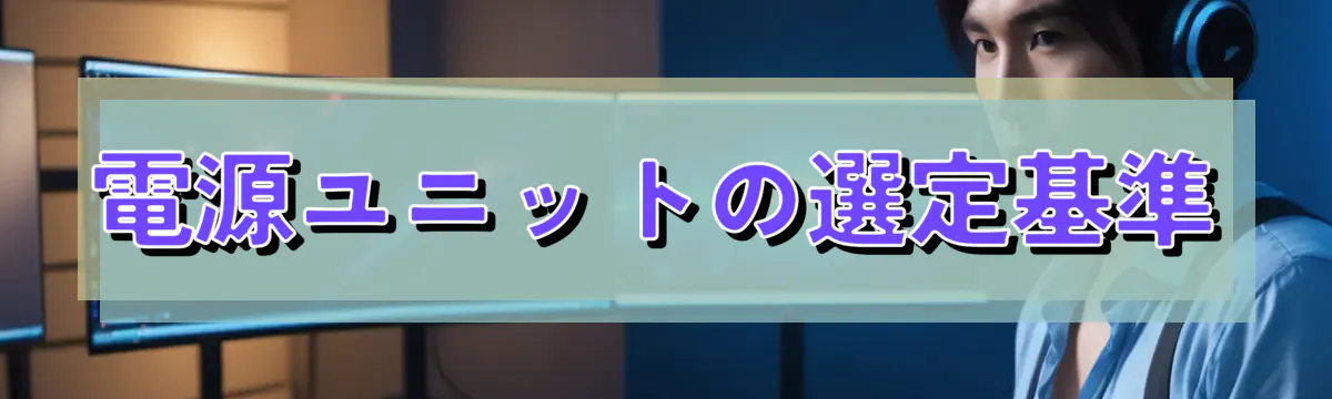 電源ユニットの選定基準