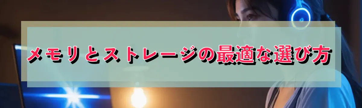 メモリとストレージの最適な選び方