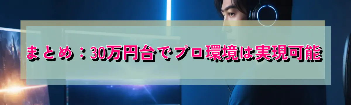 まとめ：30万円台でプロ環境は実現可能