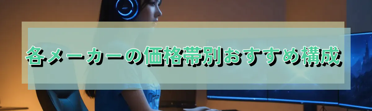 各メーカーの価格帯別おすすめ構成