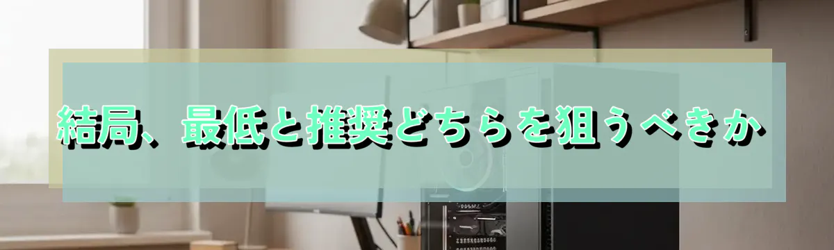 結局、最低と推奨どちらを狙うべきか