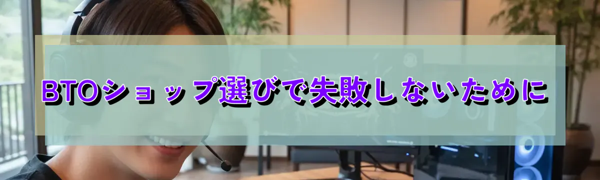 BTOショップ選びで失敗しないために