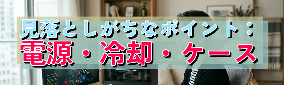 見落としがちなポイント：電源・冷却・ケース