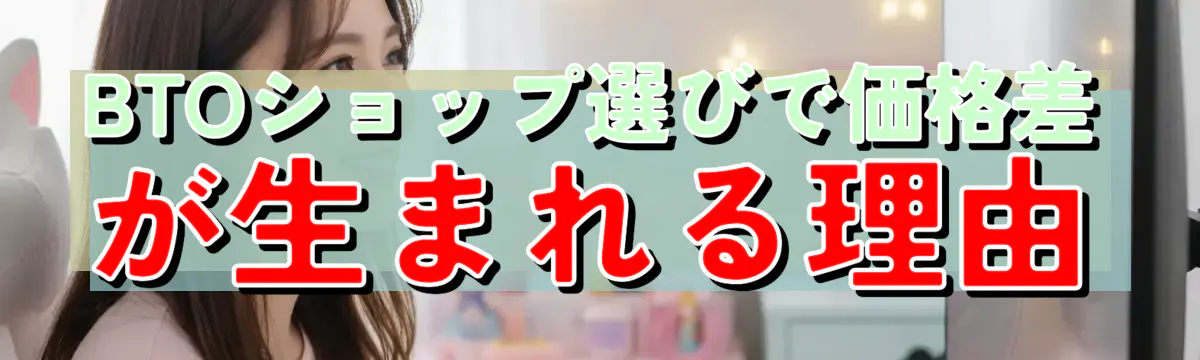 BTOショップ選びで価格差が生まれる理由