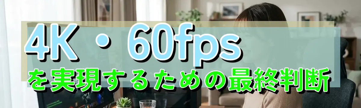 4K・60fpsを実現するための最終判断
