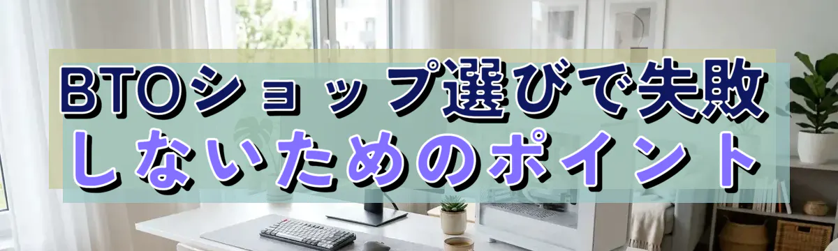BTOショップ選びで失敗しないためのポイント