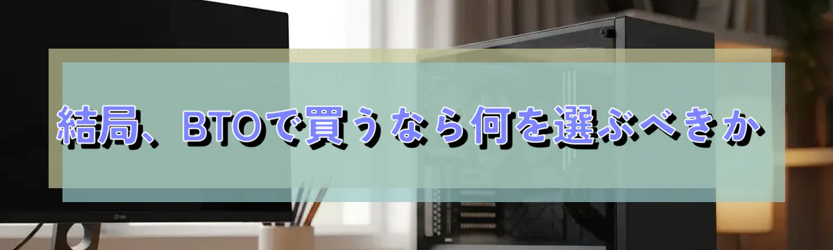 結局、BTOで買うなら何を選ぶべきか