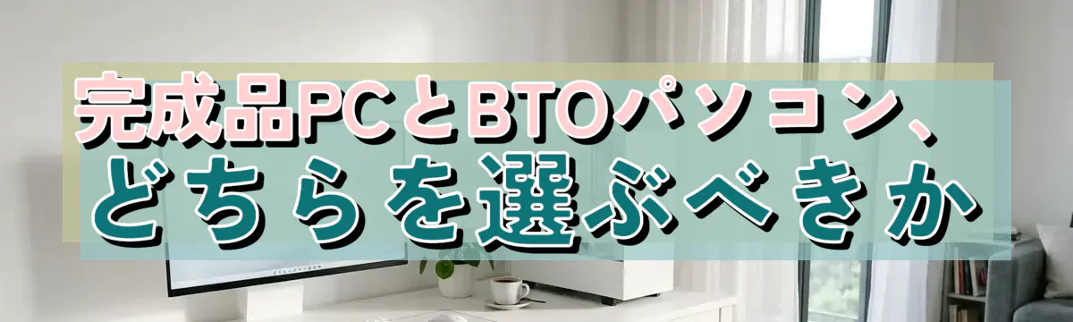 完成品PCとBTOパソコン、どちらを選ぶべきか